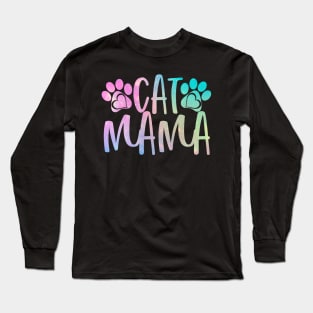 Cat Mama Typography Long Sleeve T-Shirt